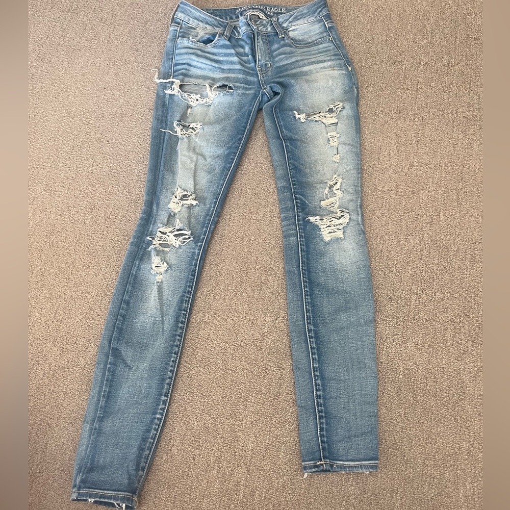 American Eagle Super Stretch Skinny Ripped Jeans
